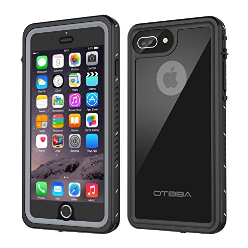 Product Cover OTBBA iPhone 7 Plus/8 Plus Waterproof Case, Underwater Snowproof Dirtproof Shockproof IP68 Certified with Touch ID Full Sealed Cover Waterproof Case for iPhone 7 Plus/8 Plus-5.5in (Black)
