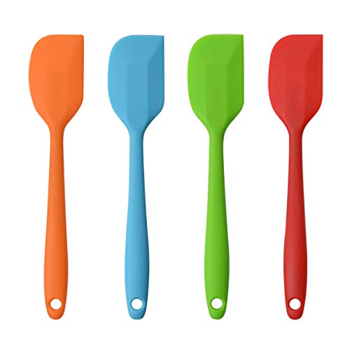 Product Cover Silicone Spatulas, 10 inch Large Heat Resistant Non-Stick Flexible Rubber Scrapers Bakeware Tool Essential Cooking Gadget (4 Pack)
