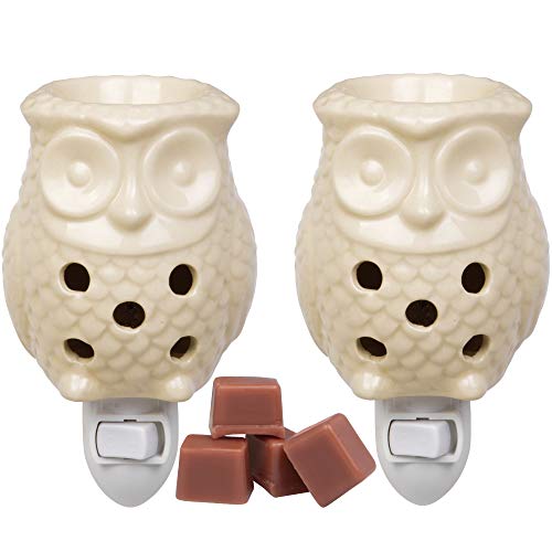 Product Cover Deco Plug-in Fragrance Wax Melt Warmer, Set of 2 Includes 4 Wax Cubes (5x3) - Owl