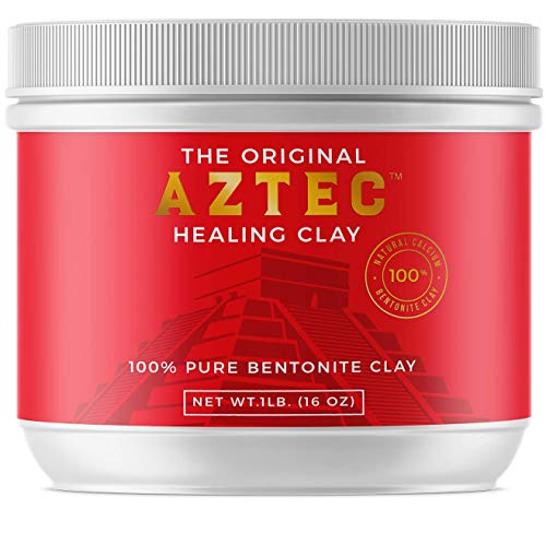 Product Cover Aztec Healing Clay - 1 LB Pure Sodium Bentonite Powder - Natural Face Mask for Deep Pore Cleansing & Skin Beatification. Perfect for Skin Issue, Blackheads, Acne, Hair Hydration, Cleansing & Bath