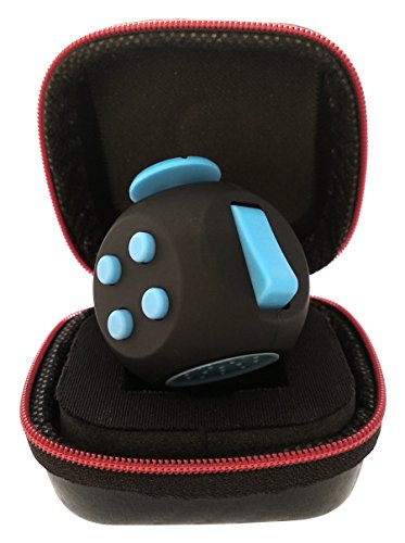 Product Cover PILPOC theFube Fidget Cube - Premium Quality Fidget Cube Ball with Exclusive Protective Case, Stress Relief Toy (Black & Blue)