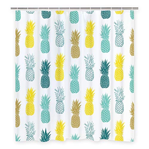 Product Cover Bathroom Shower Curtain Blue Yellow Pineapple Shower Curtains Fabric Shower Room Curtain Durable Waterproof Home Bath Curtain Sets with 12 Hooks