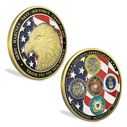 Product Cover US Proud Military Family Challenge Coin Veteran Military Army Navy Marine Corps Armed Forces Collection Item