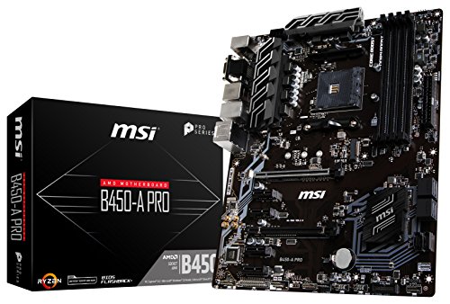 Product Cover MSI ProSeries AMD Ryzen 1st and 2nd Gen AM4 M.2 USB 3 DDR4 D-SUB DVI HDMI Crossfire ATX Motherboard (B450-A PRO)