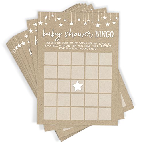 Product Cover Printed Party Baby Shower Bingo Game, Set of 50 Cards, Baby Shower Game and Activity, Fun, Unique, and Easy to Play