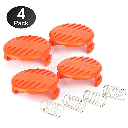 Product Cover YWTESCH Trimmer Replacement Spool Cap Covers Compatible for Black+Decker Trimmer,4 Pack ( 4 Spool Cap+4 Spring )