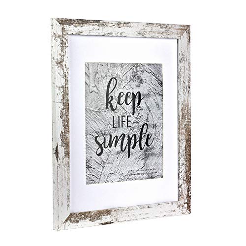 Product Cover Home&Me 11x14 White Picture Frame - Made to Display Pictures 8x10 with Mat or 11x14 Without Mat - Wide Molding - Wall Mounting Material Included ...