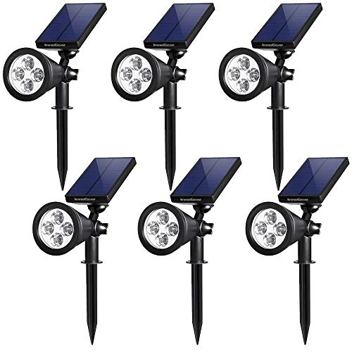 Product Cover InnoGear Upgraded Solar Lights 2-in-1 Waterproof Outdoor Landscape Lighting Spotlight Wall Light Auto On/Off for Yard Garden Driveway Pathway Pool, Pack of 6 (White Light)