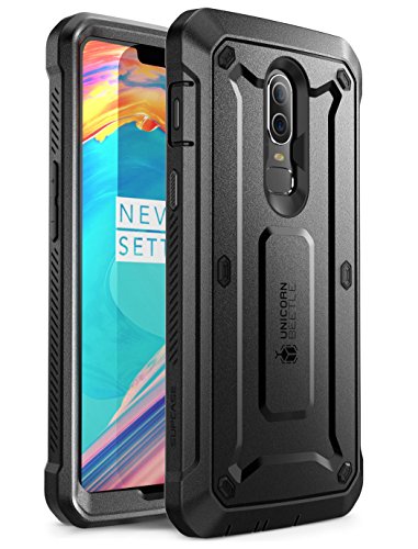 Product Cover SupCase [UB PRO Case for OnePlus 6,Full-Body Rugged Drop-Proof Case with Built-in Screen Protector and Rotating Belt Clip Holster for OnePlus 6 Case 2018 Release (Black)，Not Fit OnePlus 6T