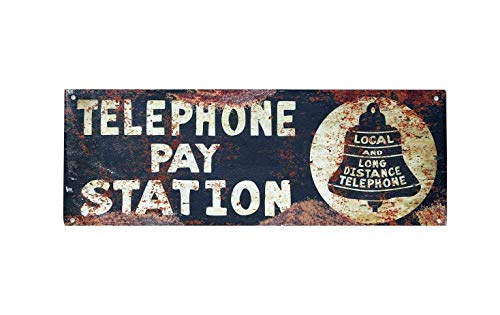 Product Cover Plasma Cut Steel Vintage Telephone Sign Rustic Metal Sign Phone Sign Pay Station Man Cave Personalized Sign Surf to Summit