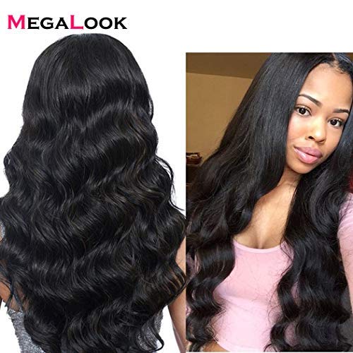 Product Cover Megalook 360 Lace Frontal Wigs Human Hair Brazilian Body Wave Human Hair Wigs Natural Hairline Human Hair Lace Wigs 150% Density