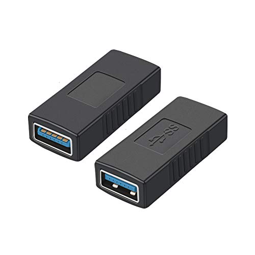 Product Cover USB 3.0 Coupler, CableCreation 2 Pack USB to USB Adapter, USB 3.0 Female to Female Extension Adapter, Black