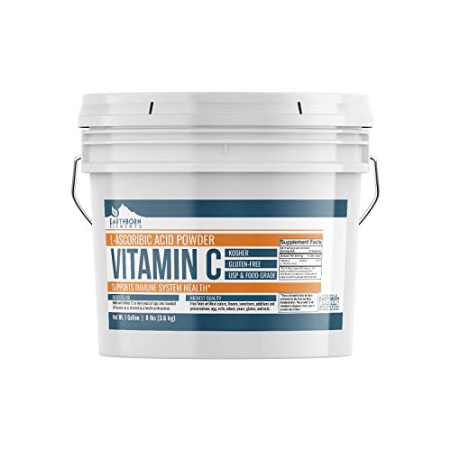 Product Cover Vitamin C Powder (L-Ascorbic Acid) (1 Gallon (8 lb.)) by Earthborn Elements, Resealable Bucket, Antioxidant, Boost Immune System, DIY Skin Care, Satisfaction Guaranteed