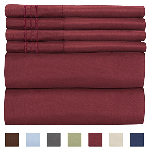 Product Cover Extra Deep Pocket Sheets - 6 Piece Sheet Set - King Size Sheets Deep Pocket - Extra Deep Bed Sheets - Deep King Fitted Sheet Set - Super and Ultra Deep Sheets - For Deep Pockets Mattress - Fits Easily