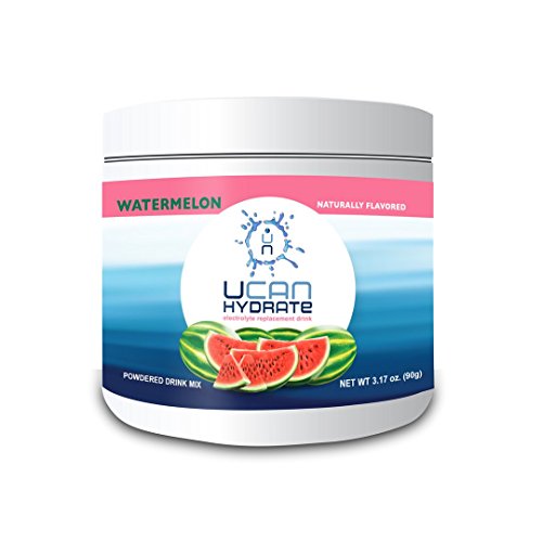 Product Cover UCAN Hydrate Electrolyte Drink Mix Jar - Watermelon, Sugar Free, 0 Carbs, 0 Calories, Gluten-Free, Non-GMO, Vegan, with 5 Key Electrolytes, (30 Servings)