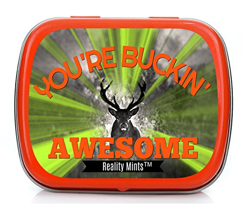 Product Cover You're Buckin' Awesome Mints - Crazy Gift for Friends Funny Gifts for Coworkers Weird Stocking Stuffers for Adults Peppermint Breath Mints Weird Office Gift for Hunters Gifts Funny Deer Gifts