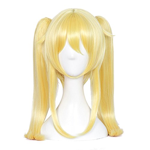 Product Cover C-ZOFEK Kakegurui Wig Saotome Meari Cosplay Wig clip on two Pigtails (Golden)