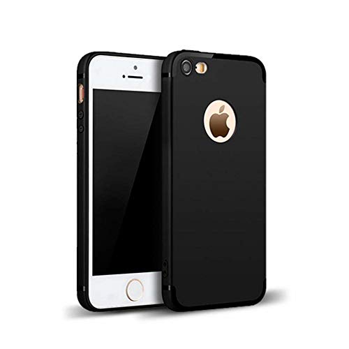 Product Cover MOBILIFY Super Protection Anti-Slip Matte Finish Slim Back Case Cover for Apple iPhone SE / 5S / 5 (Pitch Black) (Black)