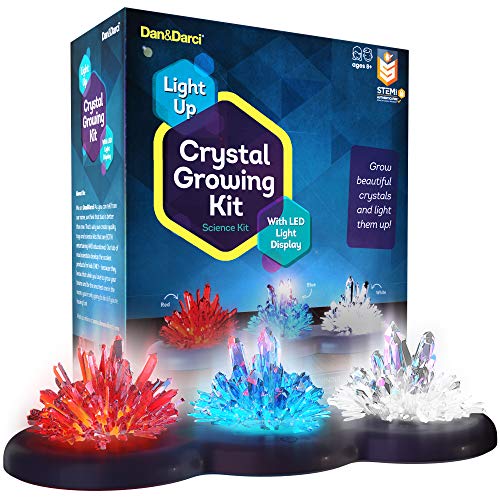 Product Cover Light-up Crystal Growing Kit for Kids - Grow Your Own Crystals and Make Them Glow : Great Science Experiments Gifts for Kids, Boys & Girls - STEM Toys - Crystal Making Science Kit (Red White Blue)