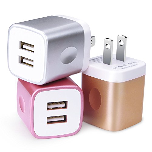 Product Cover USB Charger Adapter, GiGreen Dual Port USB Wall Plug 2.1A/5V Travel Charging Block Compatible iPhone XS Max X 8 7 7p 6 6p, Samsung Galaxy S10+ S9 S8 S7 Note 9, LG G8 ThinQ G6 V30S, Oneplus 7 6T, HTC