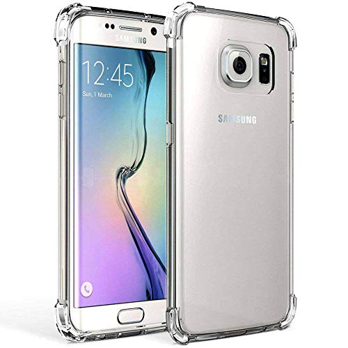 Product Cover Galaxy S7 Edge Case Crystal Clear Shockproof Bumper Protective Cell Phone Case for Samsung Galaxy S7 Edge Transparent Pure TPU Back Covers for Men Women Boys Girls Flexible Slime Fit Rubber Silicone