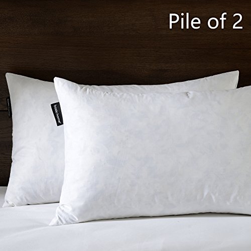 Product Cover Basic home14x24 Decorative Throw Pillow Inserts-Down Feather Pillow Inserts-Oblong-Cotton Fabric-Set of 2-White. ...