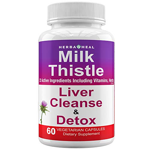 Product Cover Milk Thistle Capsules Liver Cleanse & Detox 1500mg Formula Dandelion Detoxifier & Regenerator Supplement Liver Support & Rescue, Silymarin Beet Root Extract, Tea Powder