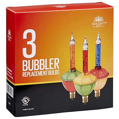 Product Cover Holiday Joy - 3 Multi-Color Christmas Bubble Light Replacement Bulbs - Color Bulbs