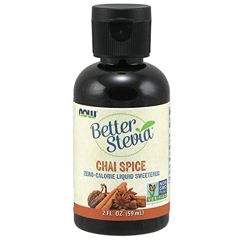 Product Cover NOW Foods, Better Stevia, Liquid, Chai Spice, Zero-Calorie Liquid Sweetener, Low Glycemic Impact, Certified Non-GMO, 2-Ounce
