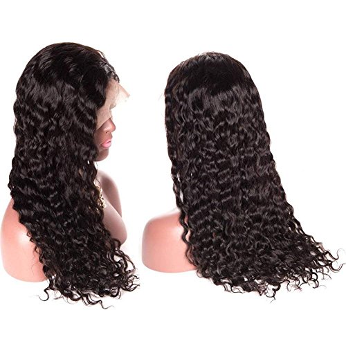 Product Cover Glueless Brazilian Water Wave Lace Front Wigs Pre Plucked Natural Hairline with Baby Hair for Women Unprocessed Virgin Human Hair Water Curly Frontal Wigs 13x4 HD Transparent Lace Wigs 18 inch
