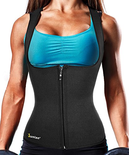 Product Cover Junlan Body Fat Burner Slim Tummy Shaper Waist Trainer Vest with Zipper for Weight Loss Women Tank Top Corset