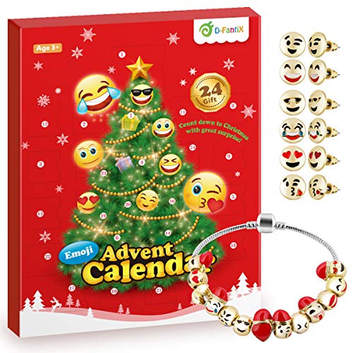 Product Cover D-FantiX Girls Advent Calendar 2019, Charm Bracelet Advent Calendar DIY Jewelry Countdown to Christmas Advent Calendars for Kids Children Teen Women