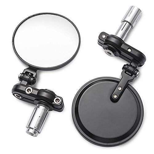 Product Cover MICTUNING Universal Motorcycle Mirrors - 3 Inch Round Folding Bar End Side Mirror for Honda, Scooter, Suzuki, Yamaha, Kawasaki, Victory, Harley Davidson and More