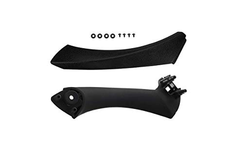 Product Cover XtremeAmazing Black Front Right Inner Door Panel Handle + Door Pull Outer Trim Cover for BMW E90 3-Series 318 320 325 330 335 Sedan E90/E91 (2006-2011)