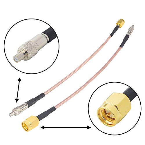 Product Cover Boobrie SMA to TS9 Coaxial Cable RF Coax Adapter Cable SMA Male to TS9 Female Straight Connector Jumper Cable RG316 Extension Cable Low Loss Antenna Cable 5.9 Inch Pack of 2