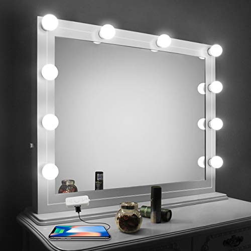 Product Cover Vanity Mirror Lights Kit,LED Lights for Mirror with Dimmer and USB Phone Charger,LED Makeup Mirror Lights Kit Hollywood Style Lighting Fixture Strip 6500k for Bathroom Dressing Room Vanity Table