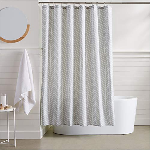Product Cover AmazonBasics Grey Herringbone Shower Curtain - 72 Inch
