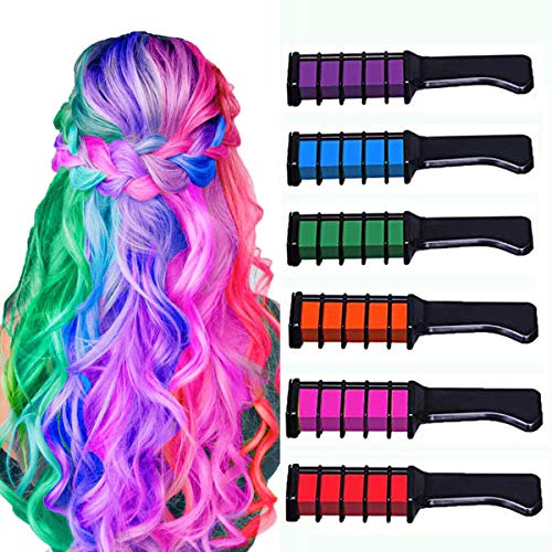 Product Cover new hair chalk comb temporary bright hair color dyeã â å'msdada hair chalk comb for girls kids and adults, perfect set for party and cosplay diy works on all hair colors washable, cosplay(6 pcs)