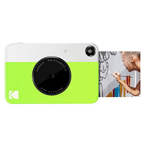 Product Cover Kodak Printomatic Digital Instant Print Camera (Neon Green), Full Color Prints On Zink 2x3 Sticky-Backed Photo Paper - Print Memories Instantly