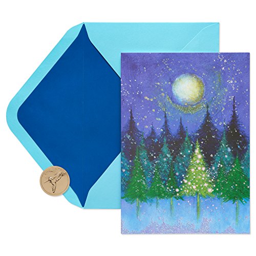 Product Cover Papyrus Christmas Cards Boxed, Holiday Tree Under Moon (14-Count)