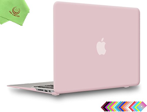 Product Cover UESWILL Smooth Soft Touch Matte Hard Shell Case Cover for 2008-2017 MacBook Air 13 inch (Model A1466 / A1369) + Microfibre Cleaning Cloth, Rose Quartz