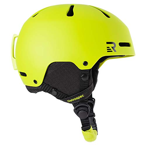 Product Cover Retrospec Traverse H3 Youth Ski & Snowboard Helmet, Matte Lime, Small (52-55cm)