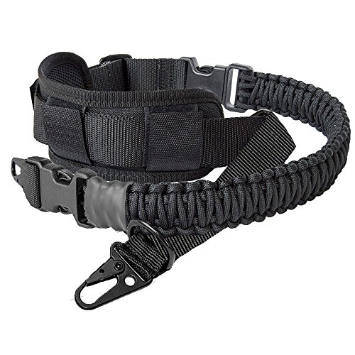 Product Cover 550 Paracord 2 Point Rifle Sling Gun Strap with Shoulder Pad Adjustable Two Point Sling