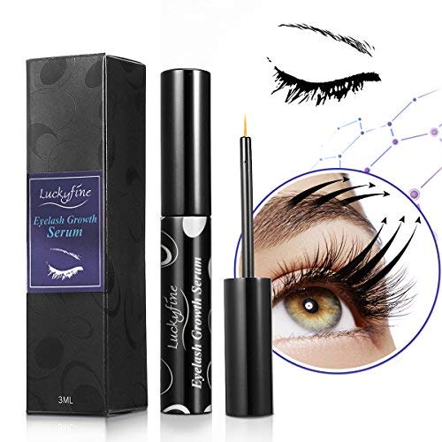 Product Cover Eyelash Growth Serum, LuckyFine Natural-Eyelash Enhancer Serum For Fuller & Thicker Lashes & Brows - Supports Eyelash Growth, Eyebrow Growth - Perfectly Formulated For Results - 3 ml