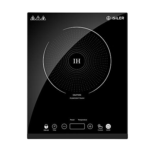 Product Cover Portable Induction Cooktop, iSiLER 1800W Sensor Touch Electric Induction Cooker Cooktop with Kids Safety Lock, Countertop Burner with Timer, 9 Power Levels Suitable for Iron, Stainless Steel Cookware