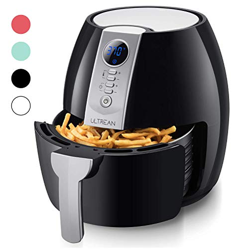 Product Cover Ultrean Air Fryer, 4.2 Quart (4 Liter) Electric Hot Air Fryers Oven Oilless Cooker with LCD Digital Screen and Nonstick Frying Pot, ETL/UL Certified,1-Year Warranty,1500W (Black)