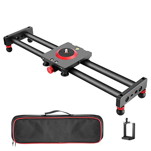 Product Cover Neewer Camera Slider Carbon Fiber Dolly Rail, 19.7 inches/ 50 Centimeters with 4 Bearings for Smartphone Nikon Canon Sony Camera 12lbs Loading