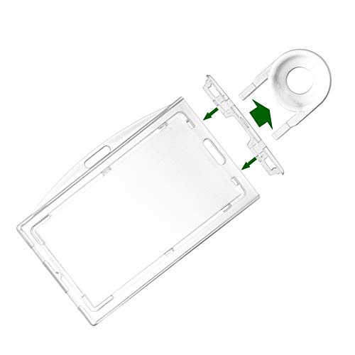 Product Cover 4 Pack Clear Hard Plastic Locking Id Badge Holder Horizontal and Vertical Dual-Use Hold 3 Card by Fallen One