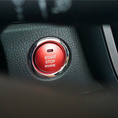 Product Cover ZiWen New Colorful Aluminum Engine Start Stop Button Trim for Toyota Camry 2018 (Red)