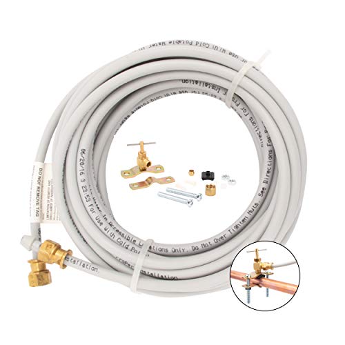 Product Cover PEX Ice Maker Installation Kit - 25 Feet of Tubing For Appliance Water Lines With Self Piercing Saddle Valve For Quick Installation, 1/4